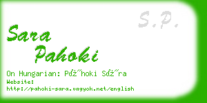 sara pahoki business card